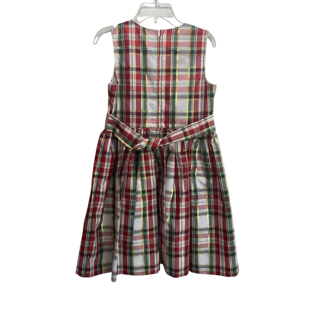 Party Formal Holiday Girls Gold Red Green Christmas Dress Bonnie Jean Shimmer 14 - Picture 3 of 7
